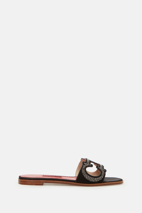 DOMA INSIGNIA CUT-OUT SUEDE SLIDES