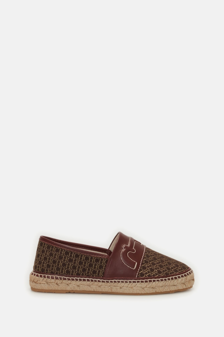 Doma Insignia leather and El Dorado canvas espadrilles