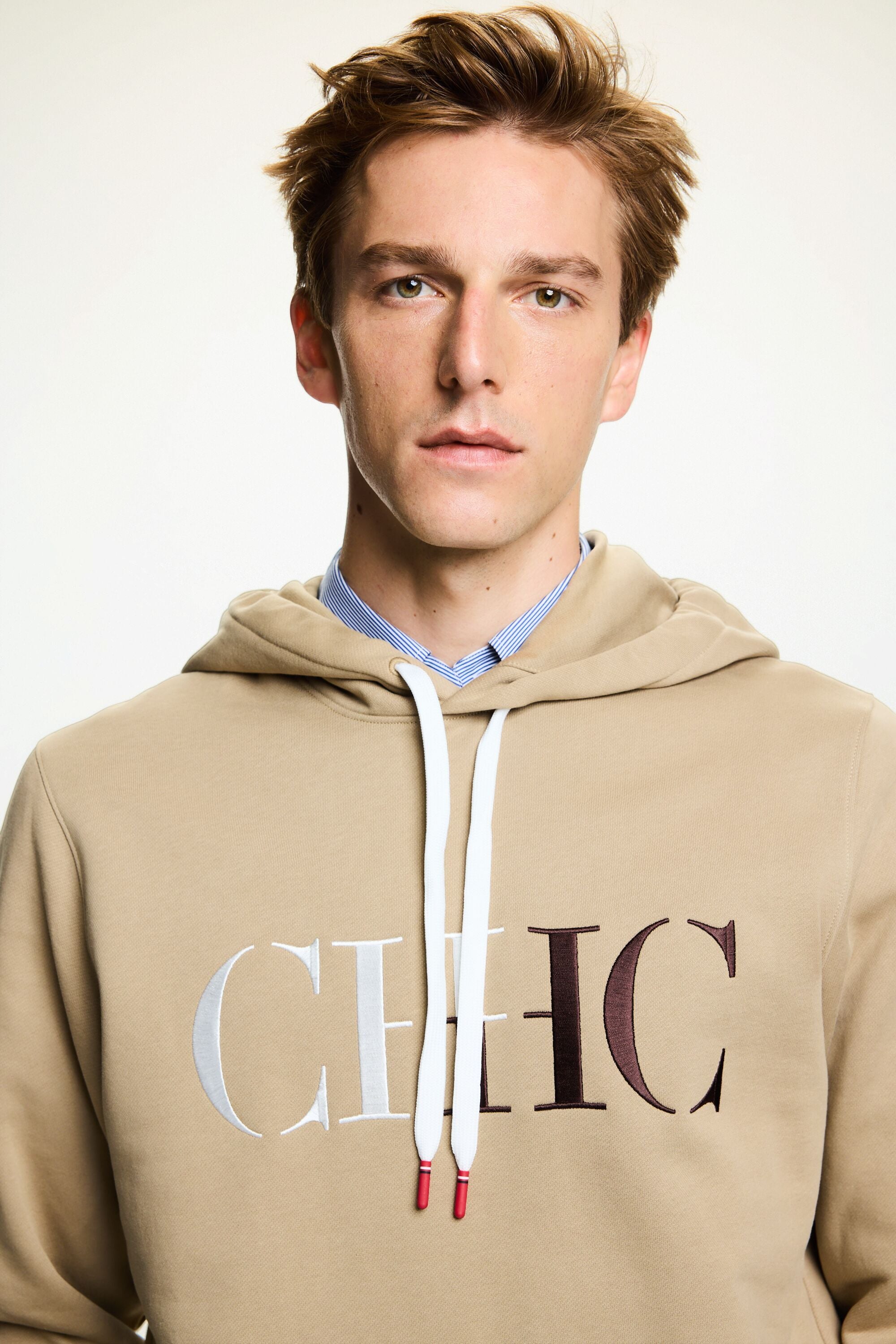 Hooded CH embroidered sweatshirt camel CH Carolina Herrera Germany