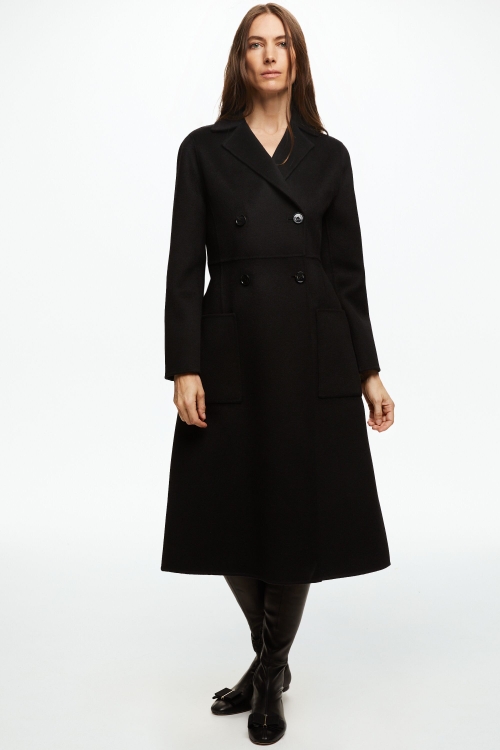 DOUBLE-FACED WOOL FITTED WRAP COAT