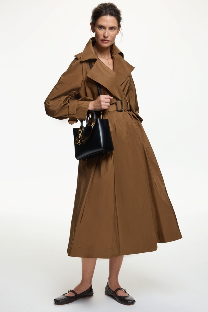 Taffeta A-line trench coat