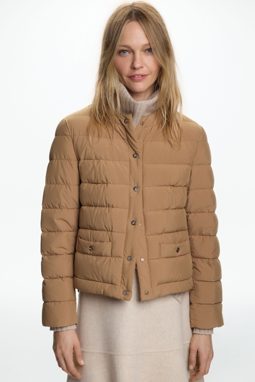 DOWN-QUILTED NYLON STRAIGHT-FIT JACKET