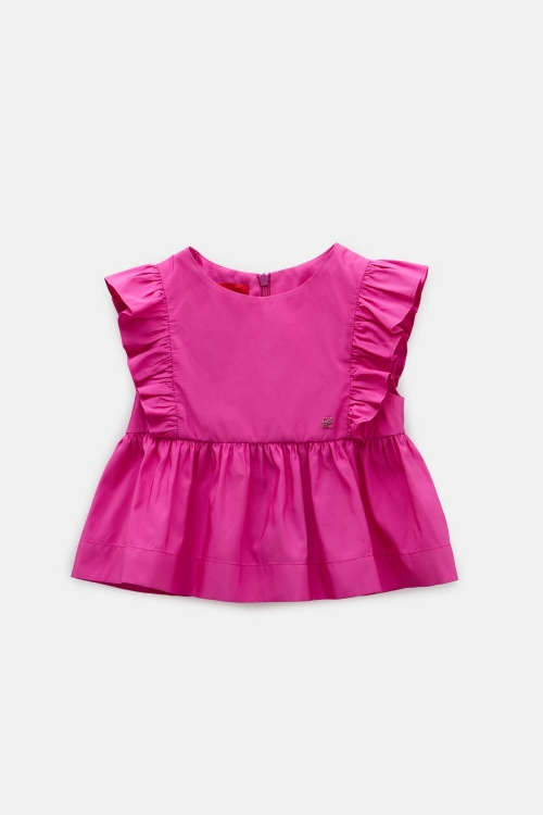 RUFFLED TAFFETA TOP