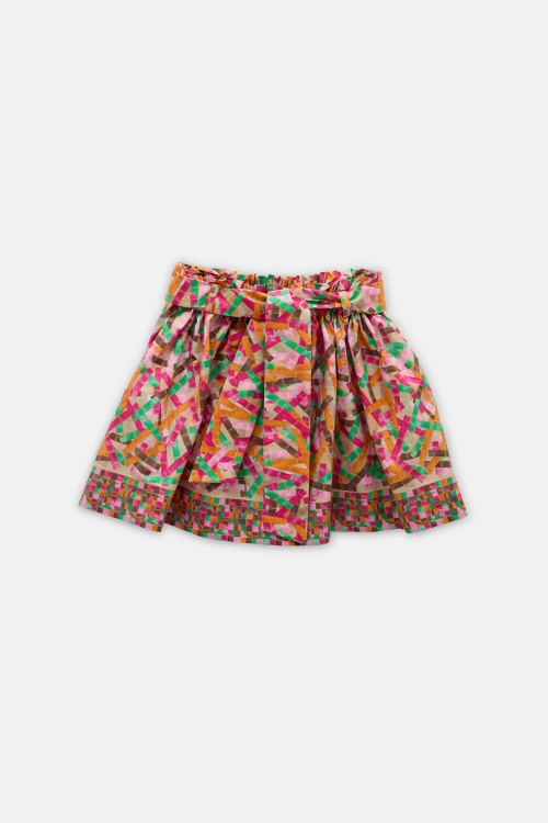 LACITO INSIGNIA PRINT POPLIN SKIRT