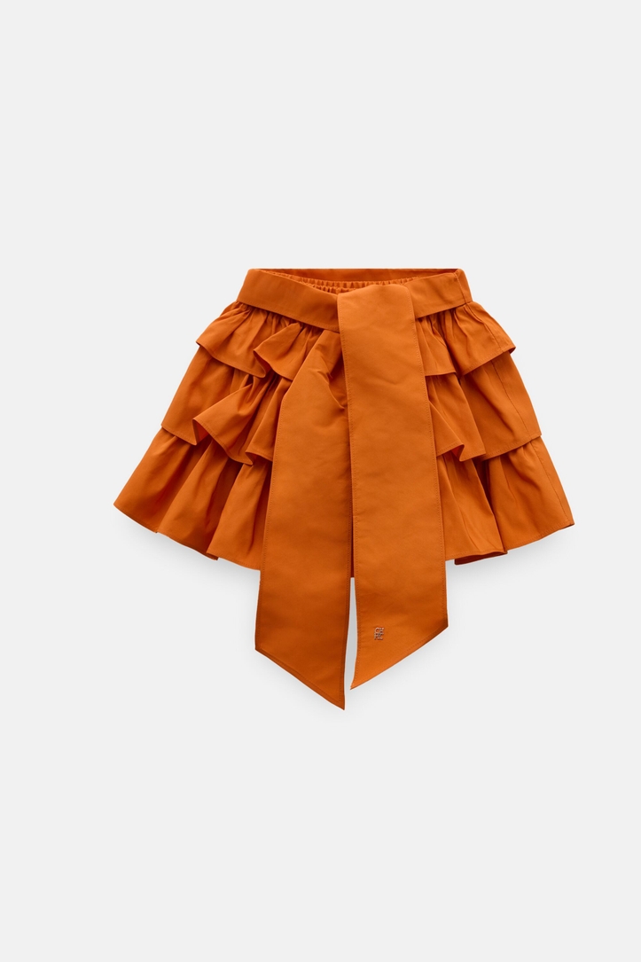 Ruffled Taffeta Skirt