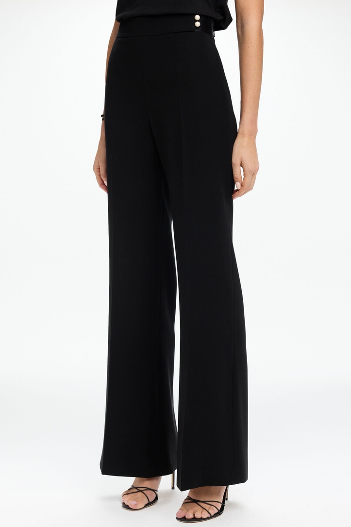 Pearl-Detailed Crepe Pants