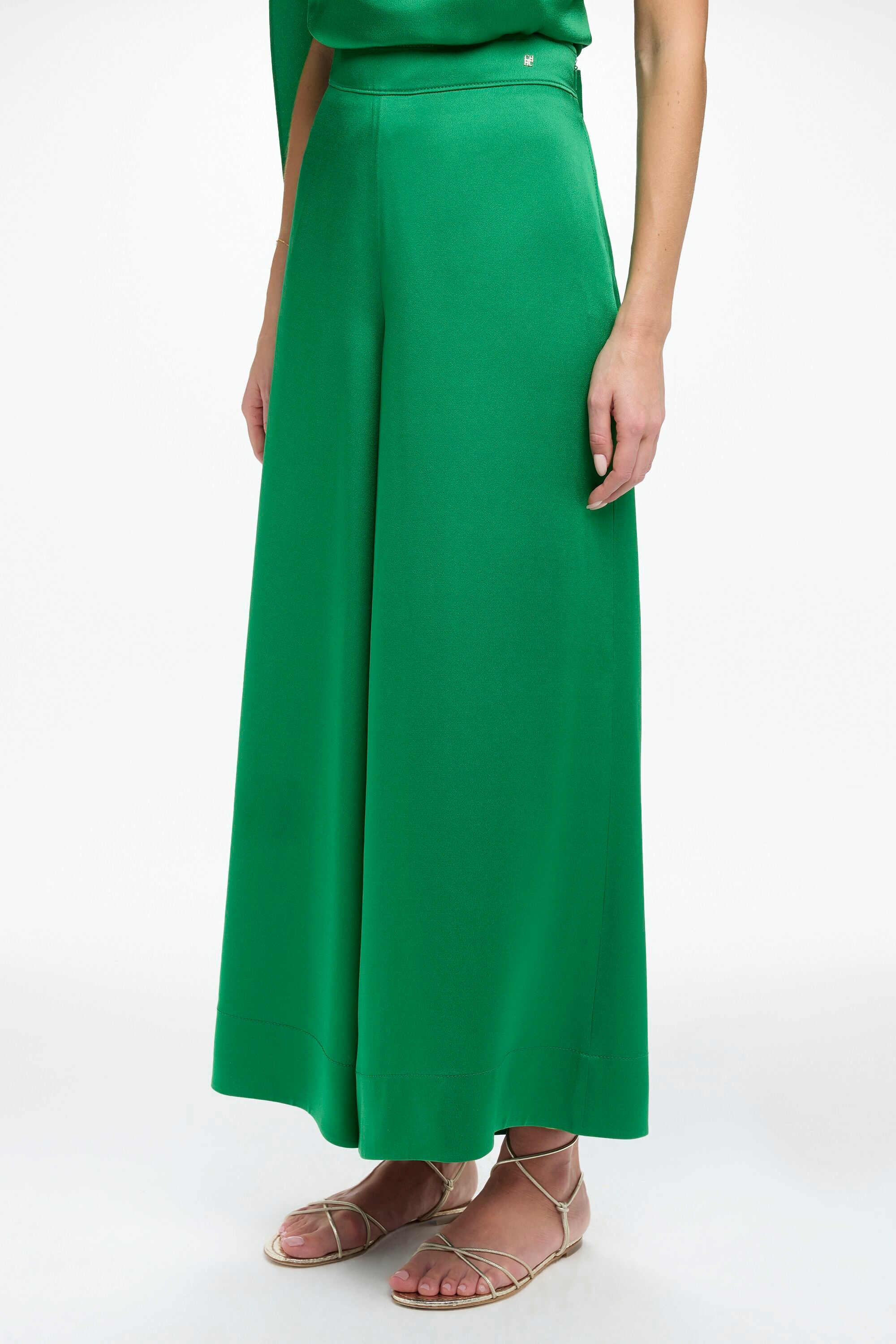 Satin Crepe Palazzo Pants