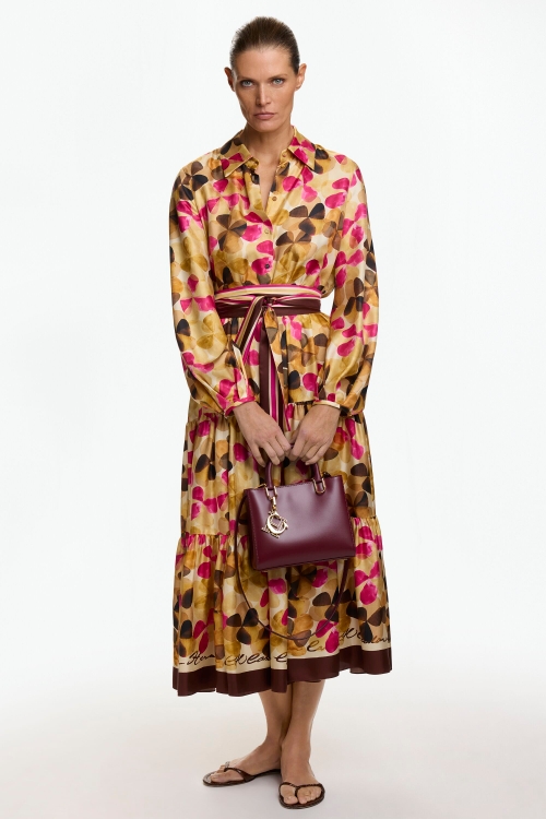 JASMINE PRINT SILK TWILL SHIRT DRESS