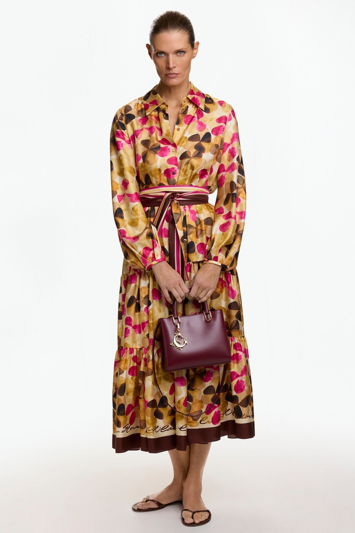 Jasmine Print Silk Twill Shirt Dress