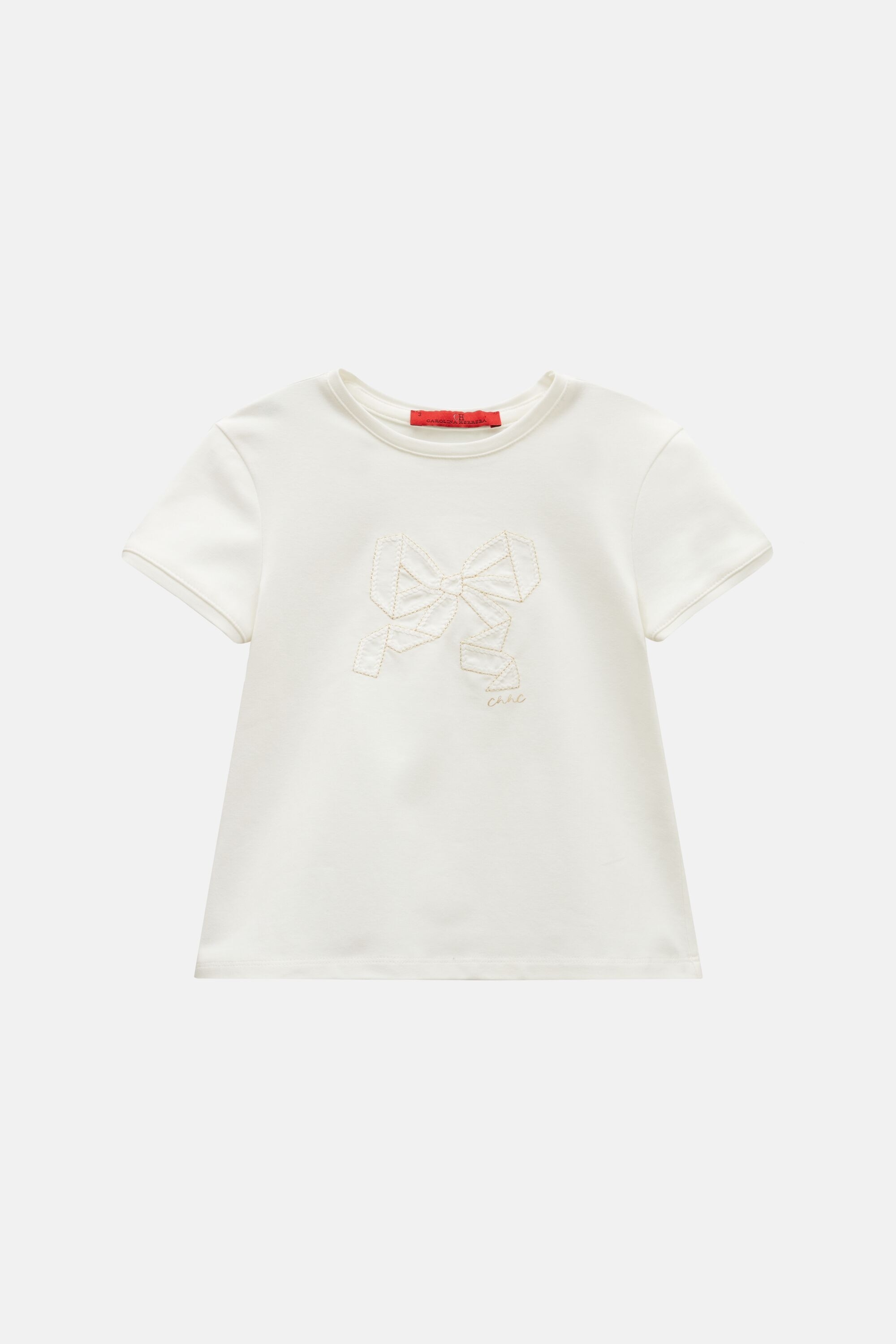 T-Shirt with Embroidered Bow