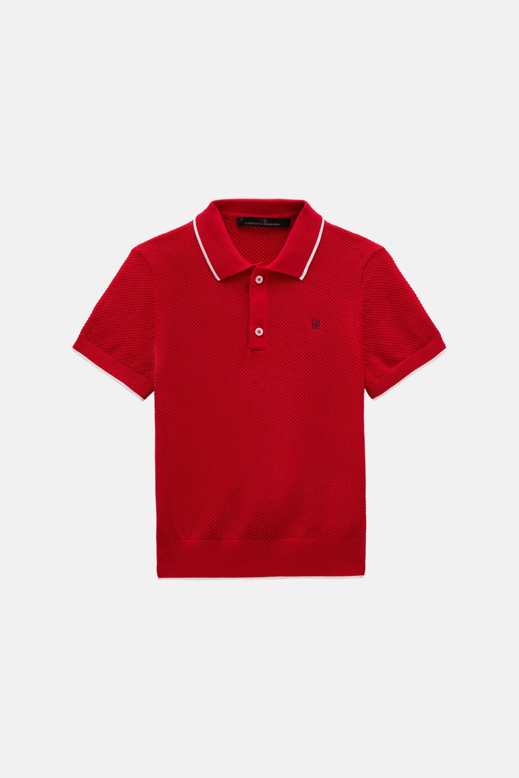 Textured Knit Polo Shirt