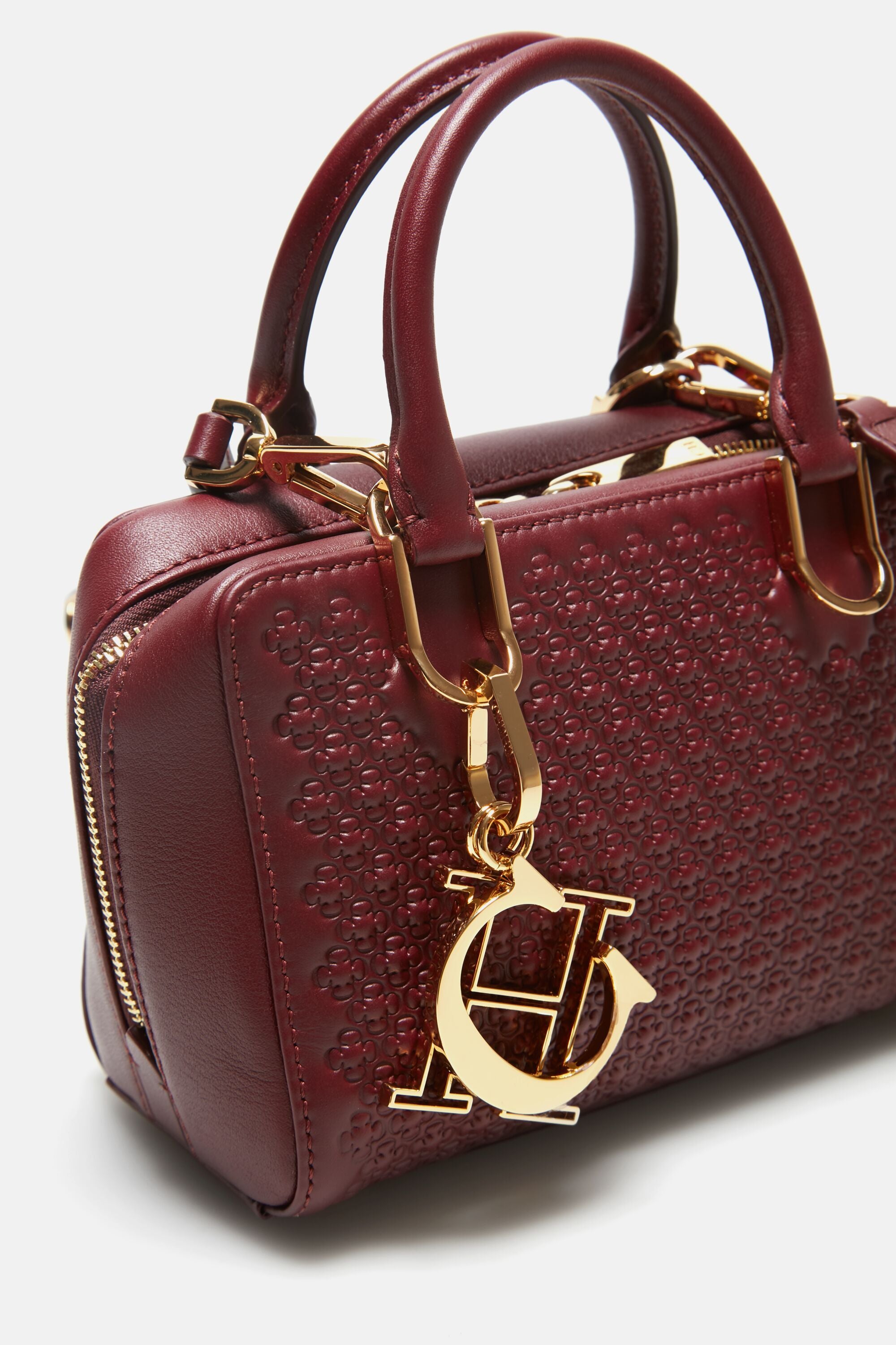 Micro Duke | Mini cross body bag burgundy - CH Carolina Herrera