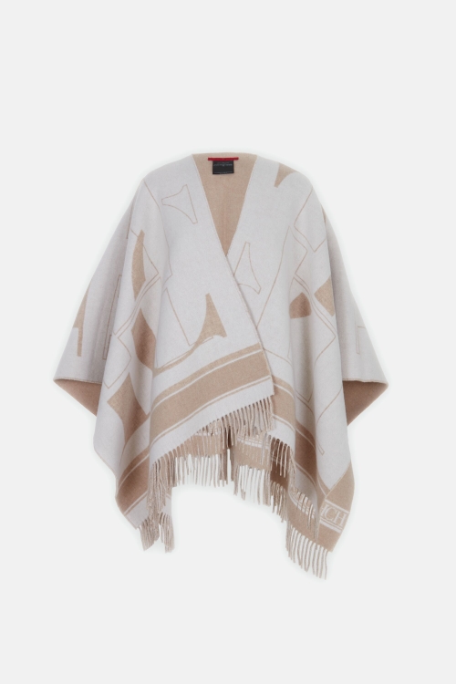 PONCHO REVERSIBLE DE LANA MERINO INITIALS PUZZLE