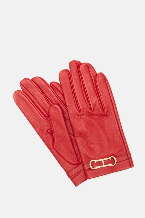 INITIALS INSIGNIA LEATHER GLOVES